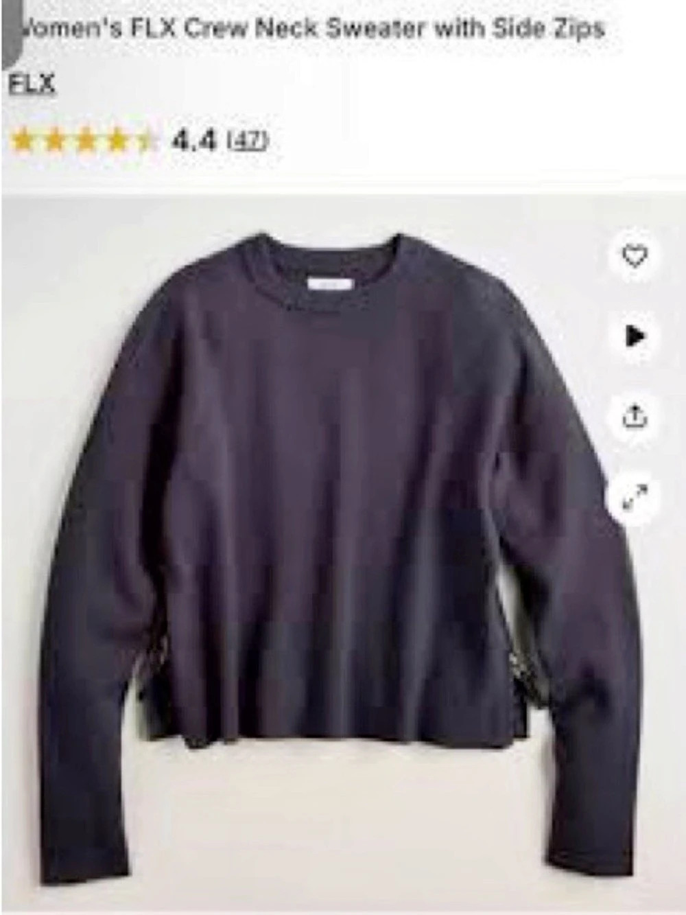 FLX Crew Neck Sweater with Side Zips Side Zip Crew Neck Sweater in Purple